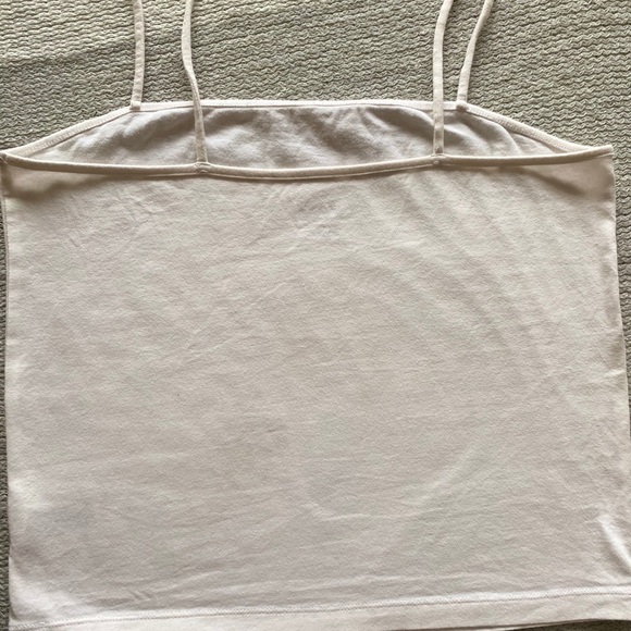 White Adjustable Spaghetti Strap Tank // size L - Picture 3 of 6